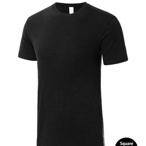 Faction Short Sleeved High-Low Square Hem T-Shirt Black